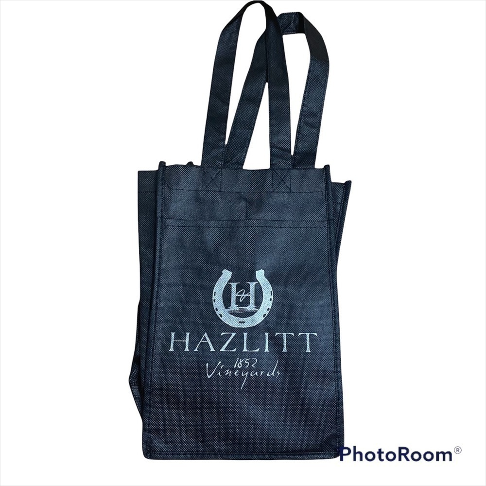 Hazlitt Vineyards Wine Bottle Tote Bag - Holds 4 Bottles Black